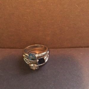 Lia Sophie Blue Bayou, silver ring size 8.5
